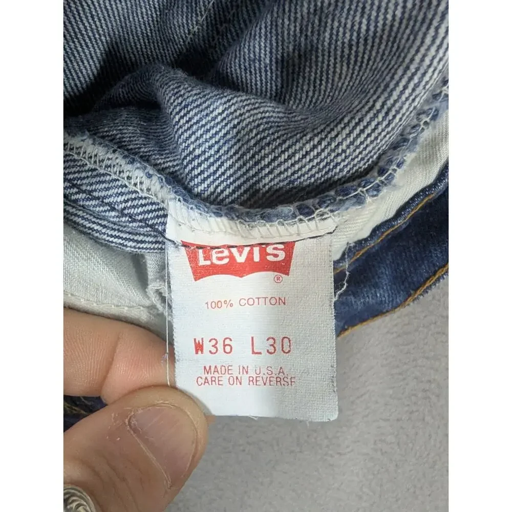 Vintage 1988 Levi's 505 Orange Tab Made in USA Jeans Mens 36x30 (measures 33x27)